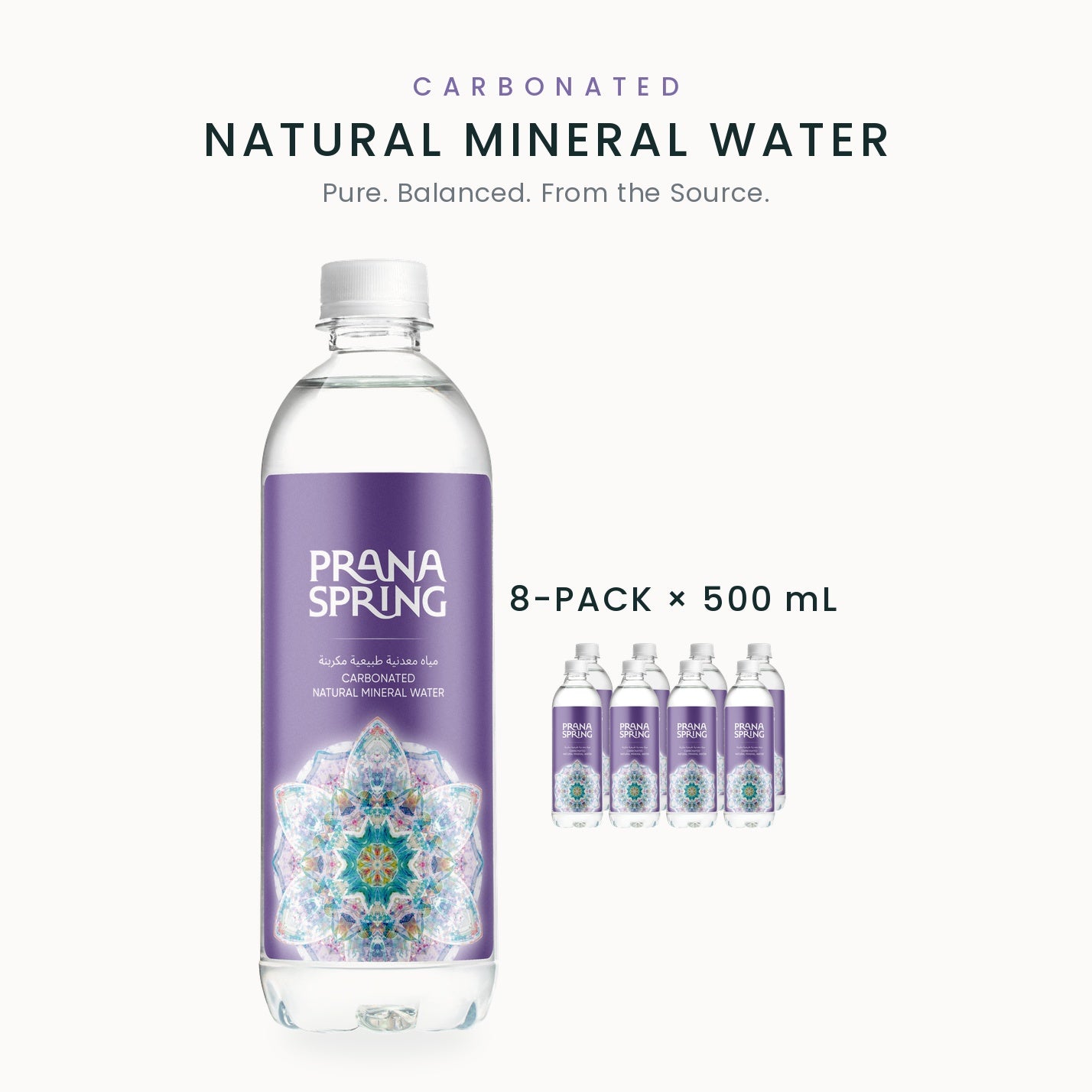 CARBONATED NATURAL MINERAL WATER, VOLUME 0,5L
