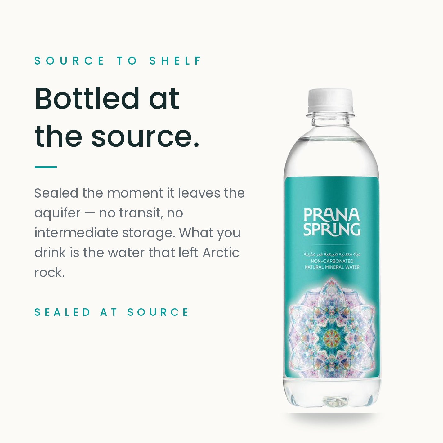 NON-CARBONATED NATURAL MINERAL WATER, VOLUME 0,5L