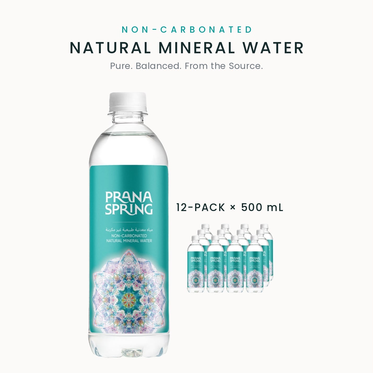 NON-CARBONATED NATURAL MINERAL WATER, VOLUME 0,5L